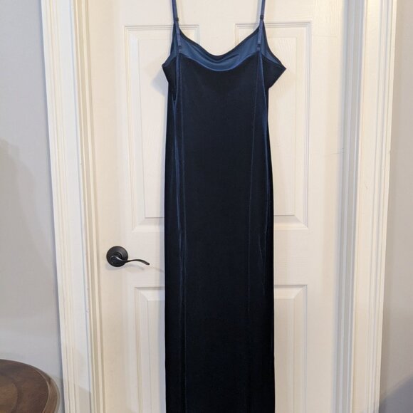 Bebe Royal Blue Velvet Maxi Gown - Picture 2 of 3